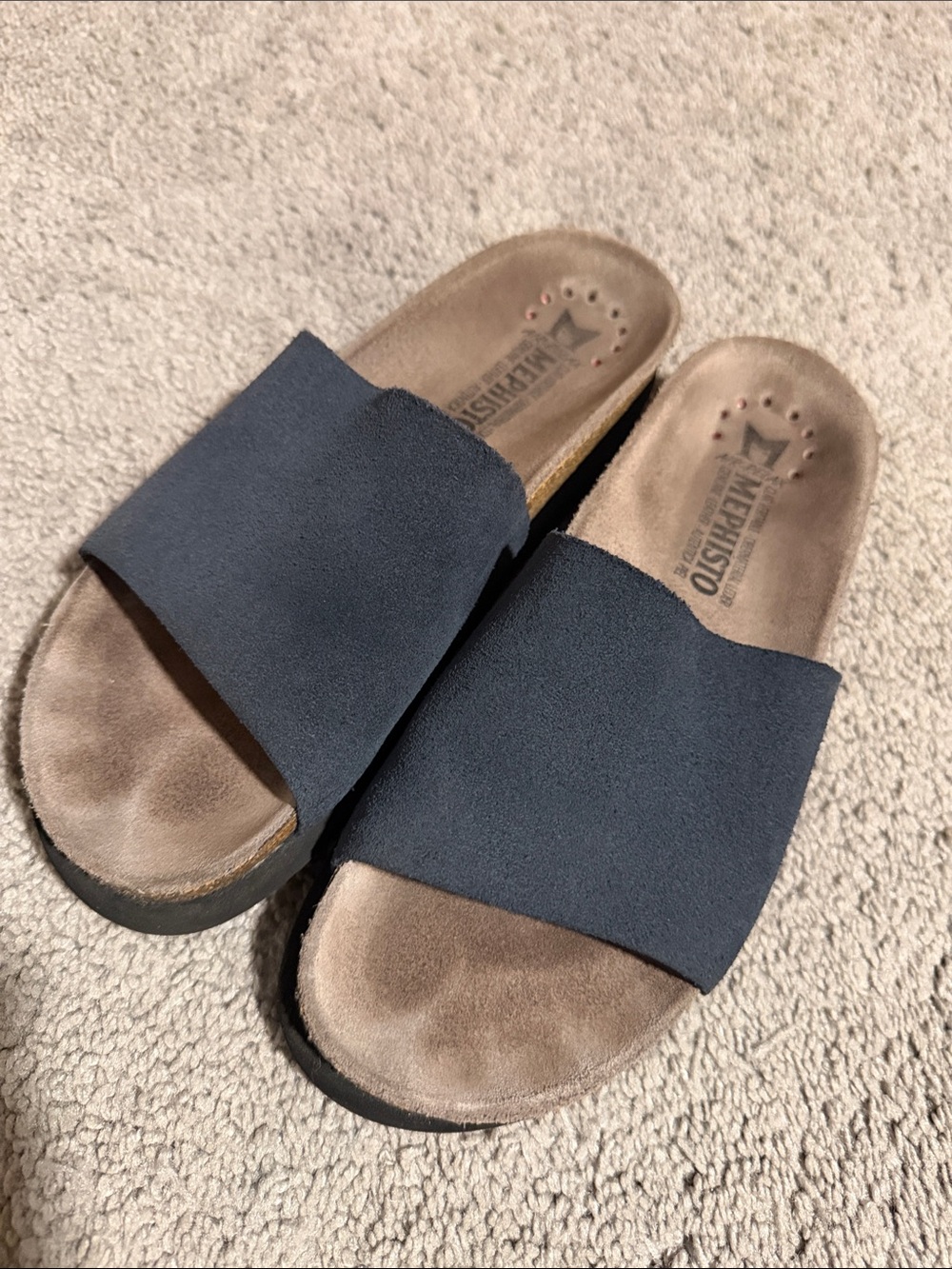 Mephisto women’s Dark Blue Slide Sandals